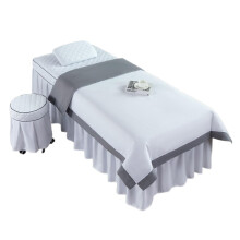 Beauty Salon Bed Cover Sets 4Piece Spa Bedding White 180x60 Pillowcase And Bedspread
