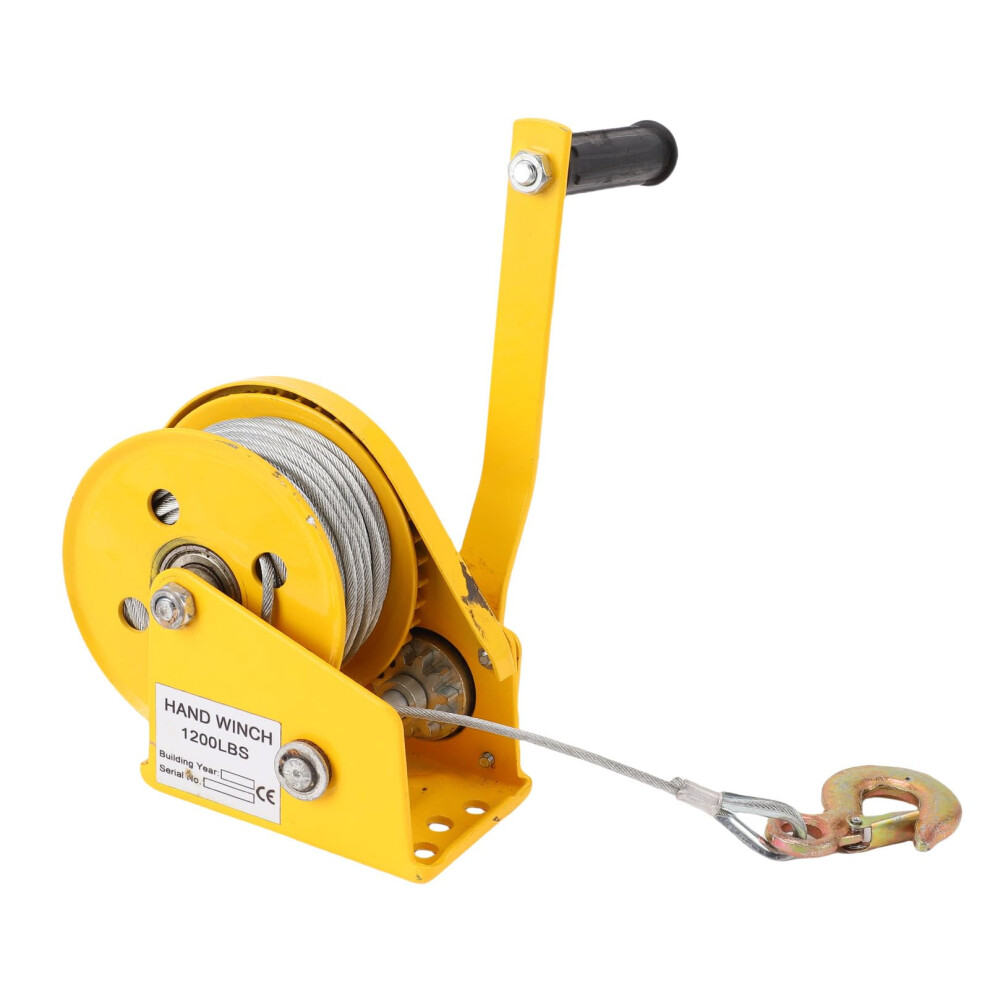 Auto Brake Hand Winch 1200Lbs Capacity, Steel Cable Winch With Handle For Trailers Caravans And Marine Use 9199774918084