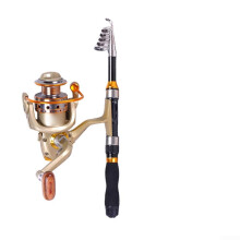 Telescopic Fishing Rod with Reel Carbon Fibre Collapsible Portable Travel Pole Kit 1m2m Adjustable Length Black Blue