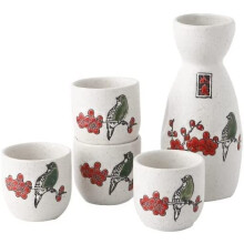 Traditional Sake Set Japanese Ceramic Sake Set With 4 Sake Cups Vintage Sake Set Small Tableware Set