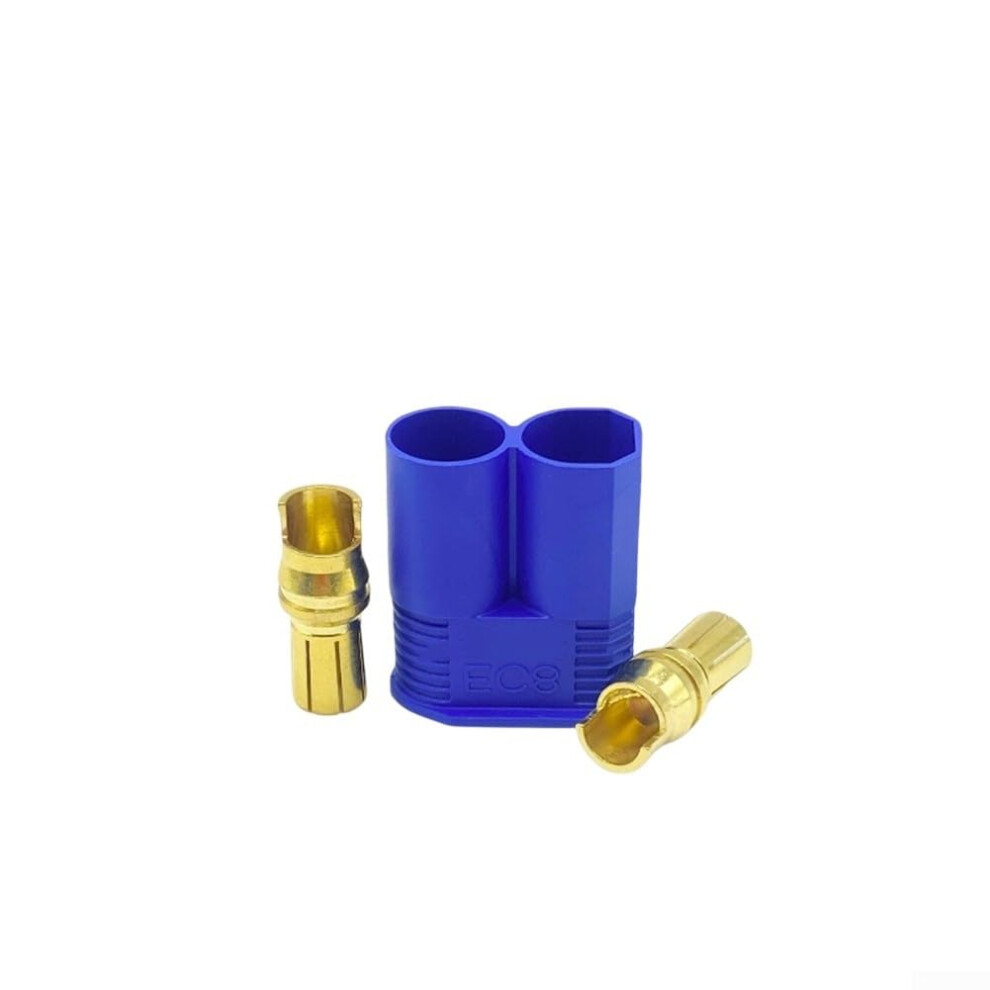 Battery Connector Set With 8Mm Male And Female Banana Plugs, Rc Car Aircraft, Plastic Housing, Copper Terminals Blue 9347817452372