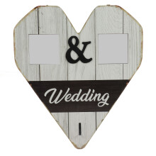 Verlovingsfotolijst, houten trouwfotolijst met hartmotief, hoogwaardige buxushouten lijst voor pasgetrouwde stellen, decoratieve lijst geschikt voor
