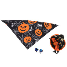 Scairf Bandana Inchúlaithe Madra Cat Oíche Shamhna, FEISTIMH INCHOIRIÚNTA Fabraic Dhá Shraith Mharthanach PATRÚIN GLEOITHEACH Éadrom le