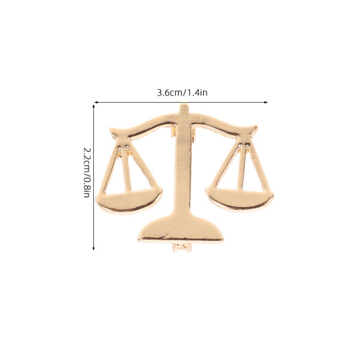 2Pièces Épingles Dorées Balance Justice Broche 2