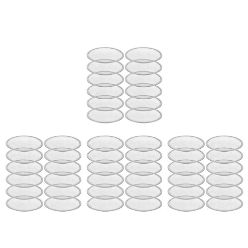 48Pcs Silver Stainless Steel Sprouting Jar Screen Lids Wide Mouth 2