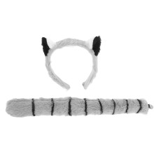 4Ensembles Accessoires Costume Singe Et Queue Tissu Gris Uni