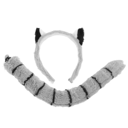4Ensembles Accessoires Costume Singe Et Queue Tissu Gris Uni 1