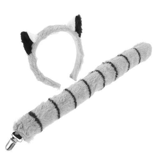 4Ensembles Accessoires Costume Singe Et Queue Tissu Gris Uni 2
