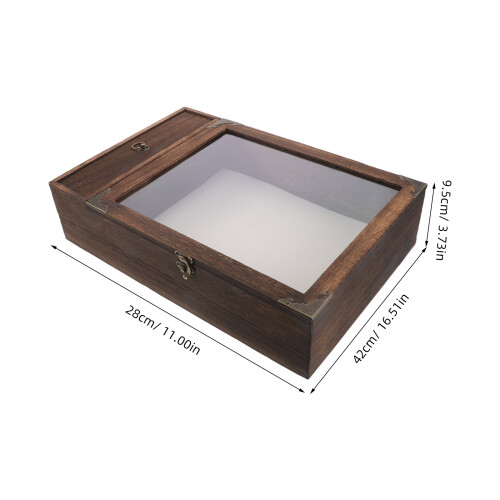 Deep Coffee Wood Display Case Shadow Box for Wedding and Keepsakes 2