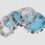 1Set Practical Sky-Blue Percussion Instrument Hand Drum Metal ABS 6