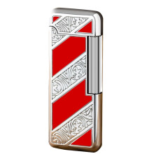Mini Ladies Lighter Metal Pocket Lighter For Cigarette Box Side Slip Wheel Butane Lighter No Gas Color Silver Red