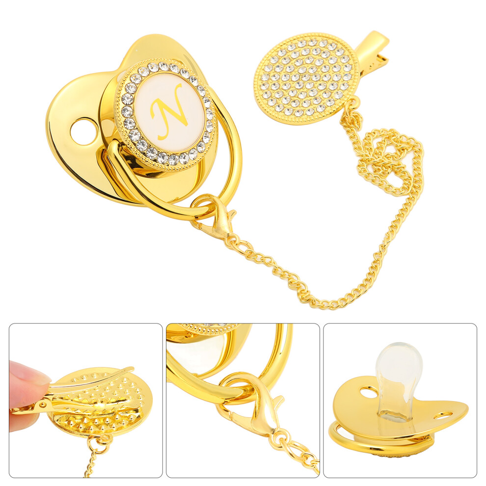 Silicone Pacifier: Safe And Ergonomic With Clip For 6-18 Months Golden