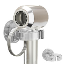 Wall Mounted Hair Dryer Holder with Suction Cup, No Drill Bathroom Organizer for Blow Dryers