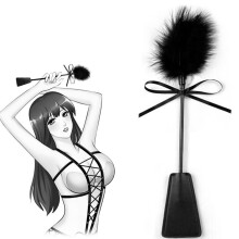 BDSM Feather Tickler with Elegant Black Design for Romantic Role Play and Couple Intimacy