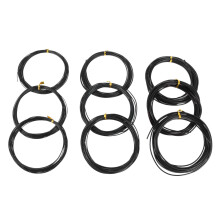 9 Rollos Bonsai Wires Alambre de Entrenamiento de Aluminio Anodizado Bonsai con 3 TamañOs (1.0 Mm, 1.5 Mm, 2.0 Mm), Total 147 Pies (Negro)