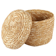 Tarwestro Geweven Opbergmand Opbergmand Innovatieve Mand Rustieke Natuurlijke Bruine Afwerking Decoratieve Opbergmand (Medium)