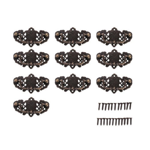 10-Pack Vintage KöKsskåP DragmöBel Drop Pull LåDhandtag SovrumsskåP Knoppar  Brons