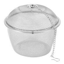 Extra Stor Rostfritt StåL Twist Lock Mesh Tea Tea Infuser med Krokkedja