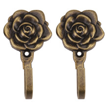 2 StÜCke Metall Rose Blume Vorhang Krawatte ZurÜCk Raffhalter Halter Wand Haken Dekor