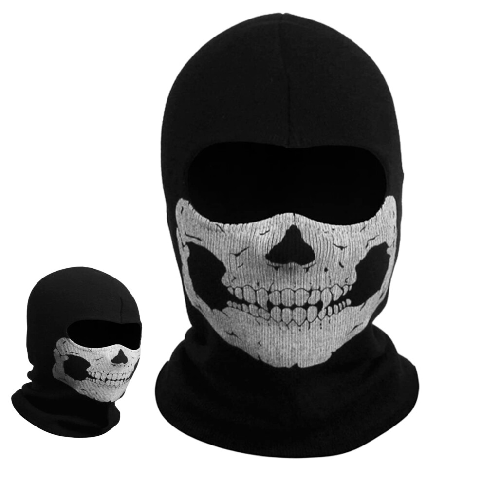 Ghost Mask Balaclava Skull Full Face Cotton For Ski Motorcycle Cosplay Black 9189345504358
