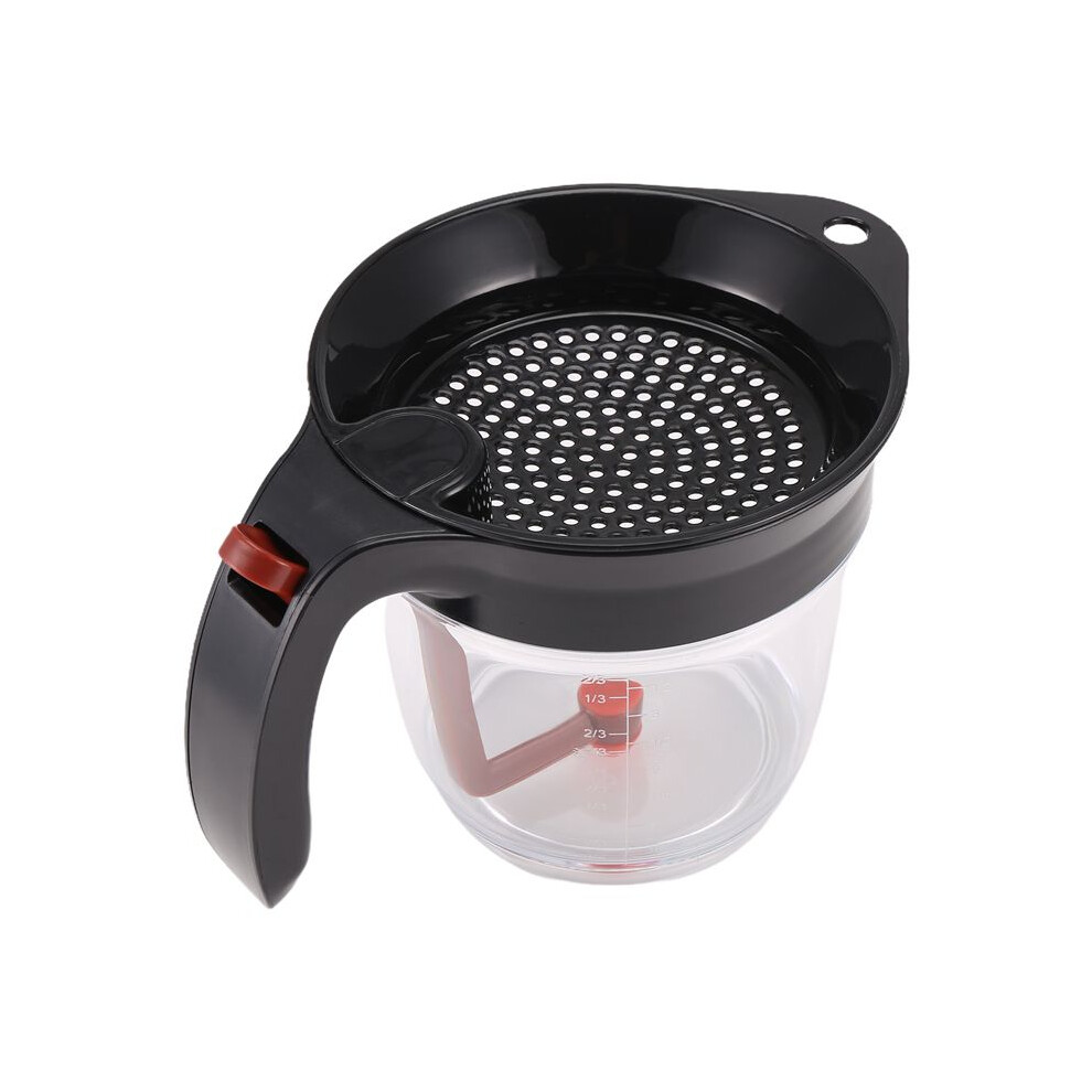 Kitchen Tool Fat Separator with Bottom Release Fat Separator with Strainer Soup Residue Oil Filter Separate