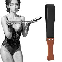 Leather Paddle with Ergonomic Wooden Handle for Roleplay, Cosplay and Horse Training