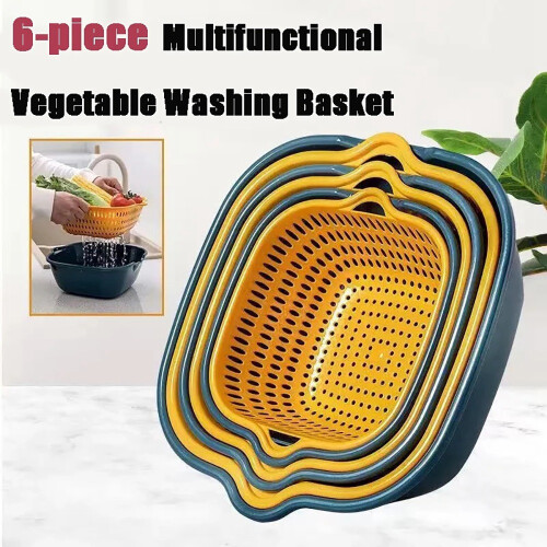 Baskets Fruit Washing Basket Multifunctional Drain Basket Stackable Sinks Kitchen Colander Set for Draining D 1