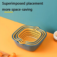 Baskets Fruit Washing Basket Multifunctional Drain Basket Stackable Sinks Kitchen Colander Set for Draining D