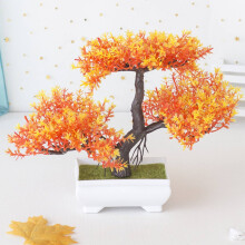 Artificial Plants Bonsai Small Tree Pot Fake Plant Flowers Potted Faux Bonsai for Home Room Table Hotel Garden Decor C