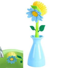 Dish Washing Brush with Long Handle and Durable Bristles for Kitchen Sink and Pot Cleaning Blue
