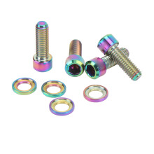 4 Sätze M6 x 18 mm Titanlegierung bunte Bremsunterlegscheiben