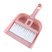 Mini Broom and Dustpan Set with Hand Brush for Desk, Table, Home, Kitchen Cleaning (Pink)