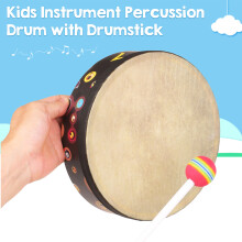 8-Zoll-Handperkussionsschlagzeug mit Stock – Umweltfreundliches Musikinstrument für Kinder