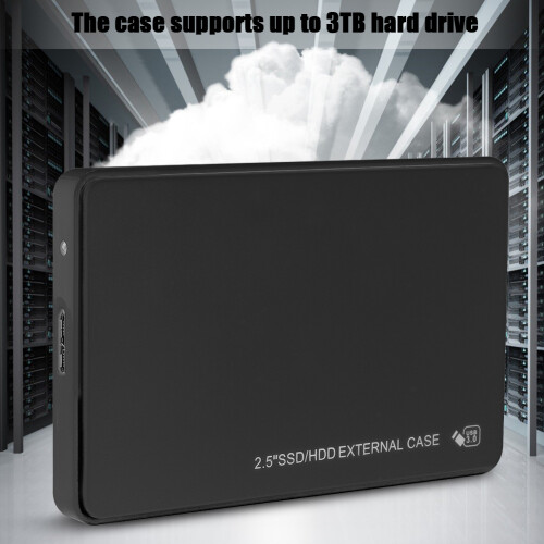Gabinete para disco rígido de 2,5 polegadas, transferência de dados UASP com USB 3.0 SuperSpeed, material ABS resistente ao calor para 2