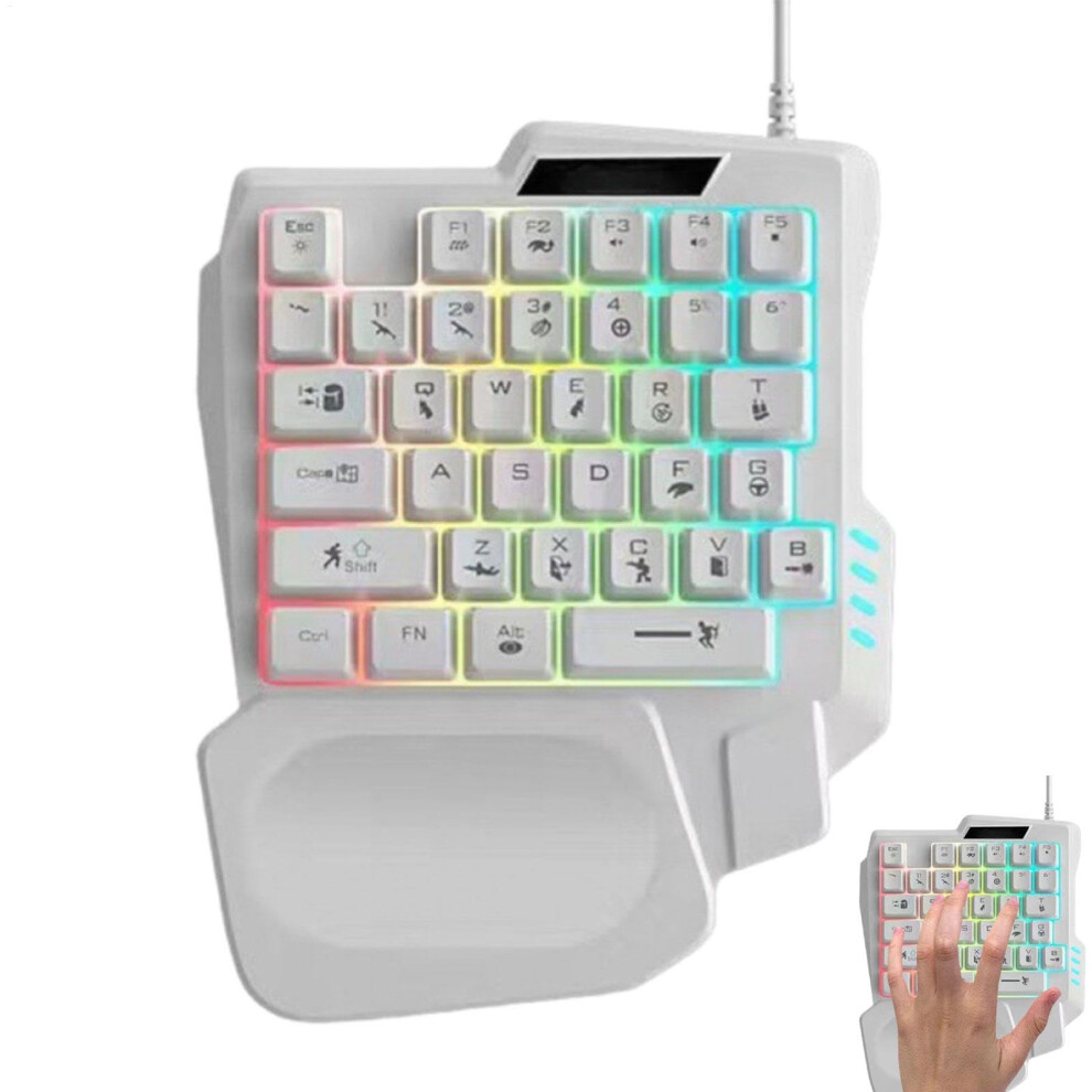 Game Keypad Ergonomic Mechanical Programmable Keyboard Portable Mobile Game Keypad For Home Travel Hotel School White 9382693052353