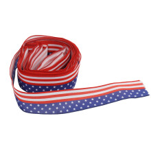 Decorațiuni patriotice pentru meșteșuguri, panglici de 4 iulie, panglici din satin împletite, panglici cu steagul american cu stele și dungi