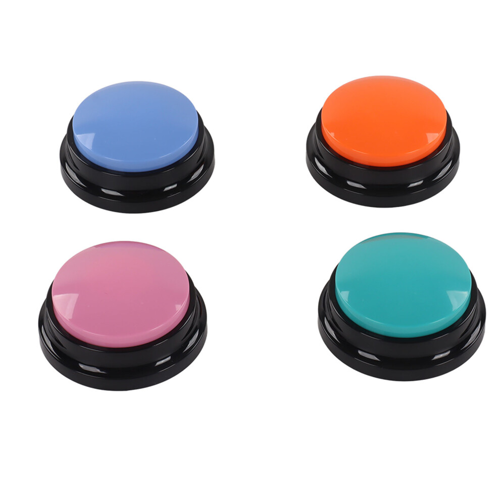 4Pcs Voice Recording Pet Buzzer, 30S Record, Abs, - Cyan Blue/Pink/Orange 7901374897735