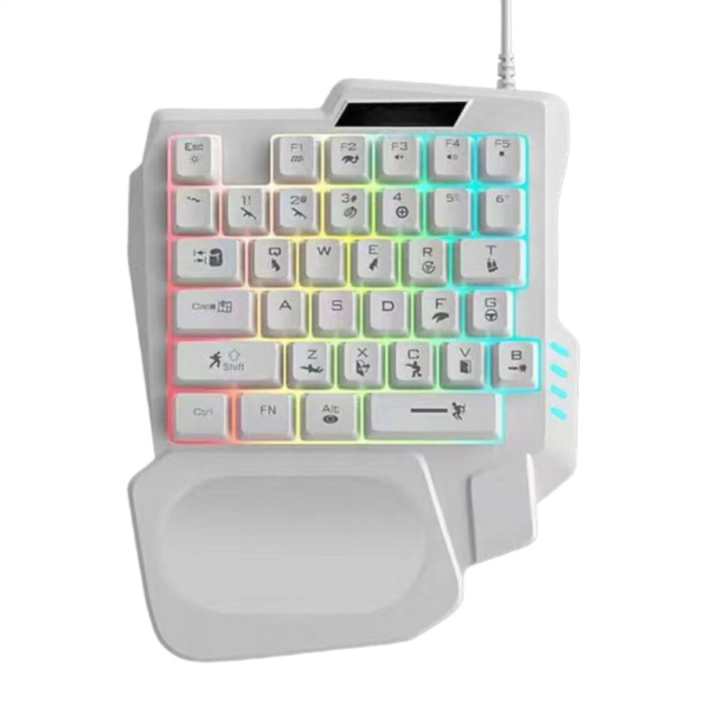 Mechanical Keyboard Compact Rgb Backlit Portable Programmable Game Keypad For Home Dorm Apartment School White 9382693052636
