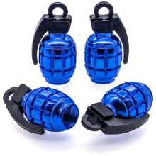 Valve Caps 4Pack Blue Metal Grenade Tyre Caps Dust Caps Universal Fit For Cars SUVs Motorbikes Trucks Bikes