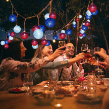 Holiday Decor 4th of July 3M 20 LED String Lights with Red White Blue Balls