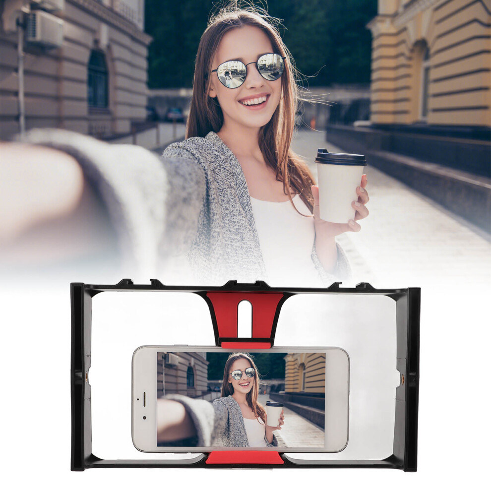 Portable Abs Phone Video Camera Cage Stabilizer Rig For Livestreaming, Vlog, Red 8271374899602