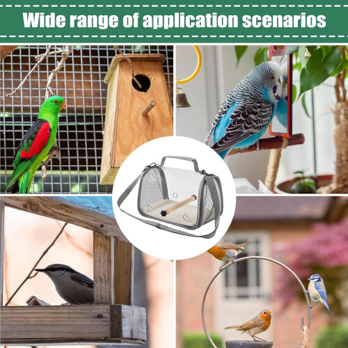 Foldable Lightweight Bird Travel Cage Backpack with Ventilation and Clear Windows for Small Parrots 2
