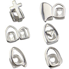 6PC 14K Gold Plated Teeth Grillz and Silver Tooth Cap Adjustable Fit Party Accessories