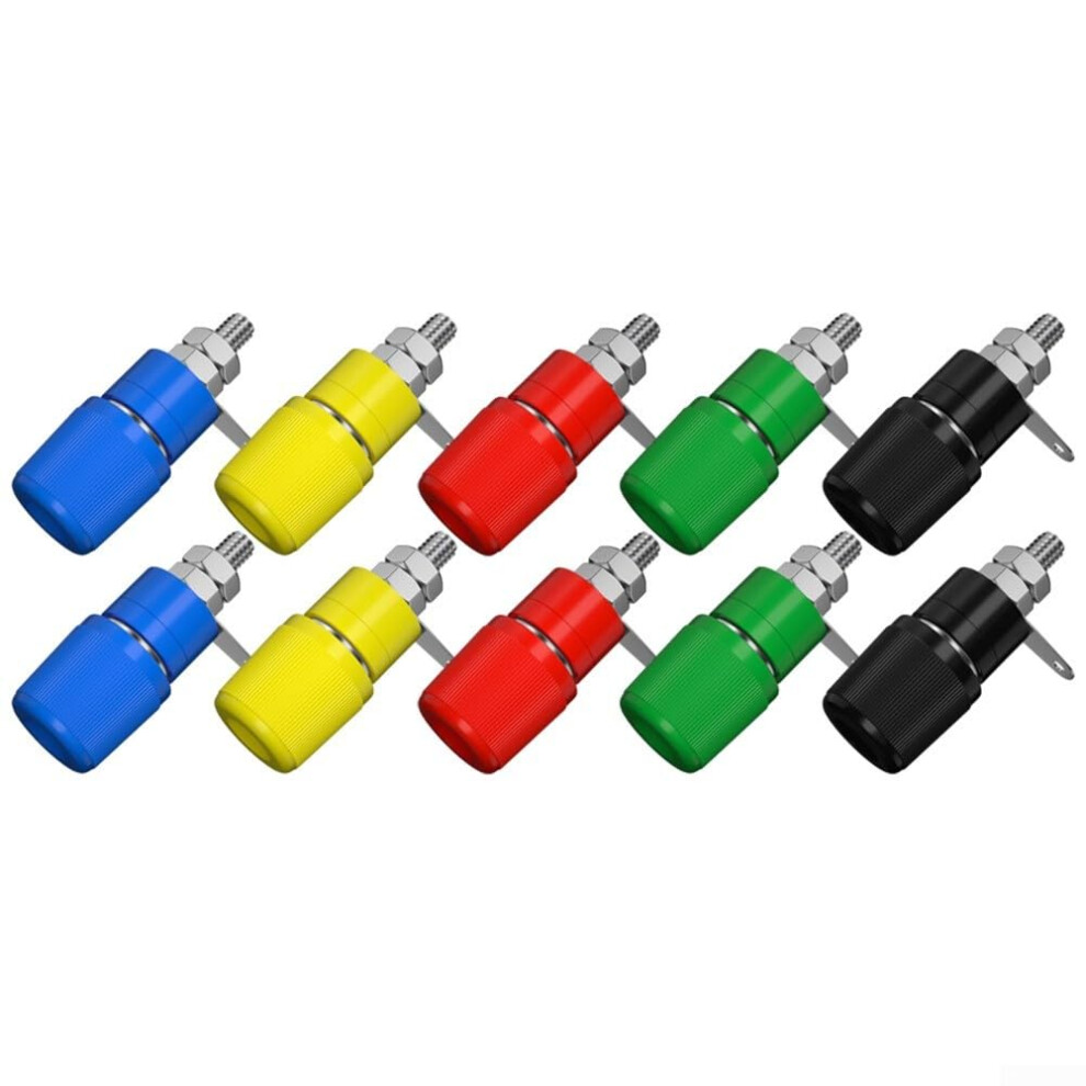 10Pcs 4Mm Banana Plug Connector Binding Post Terminal Nickel Plated Multicolor Set For Electrical Equipment 9199774920872
