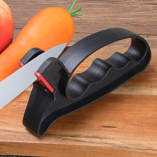 Scissor and Knife Sharpener with Adjustable Angle, Ergonomic Grip for Kitchen Ceramic and Steel 1