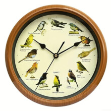 Singing Bird Wall Clock 13Inch Copper Finish, 12 Singing Bird, Native Sounds, Sound Settings, Christmas
