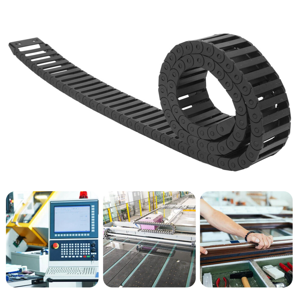 Durable Nylon Pa66 Drag Chain 1M - Heat & Flame Resistant For Cnc Machines Uk Black 8041374901816