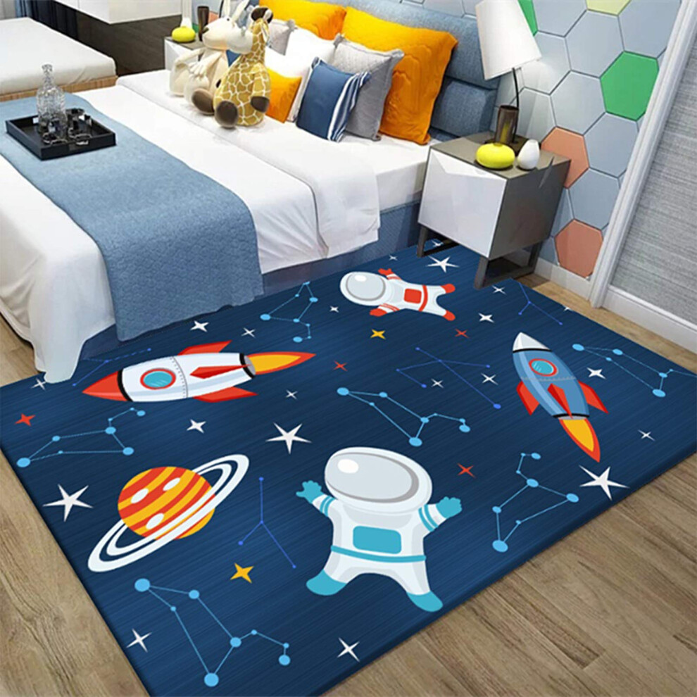 Kids Play Mat Large Soft 80x160cm Colorful Animal Rug Baby Crawling NonSlip Carpet for Toddlers