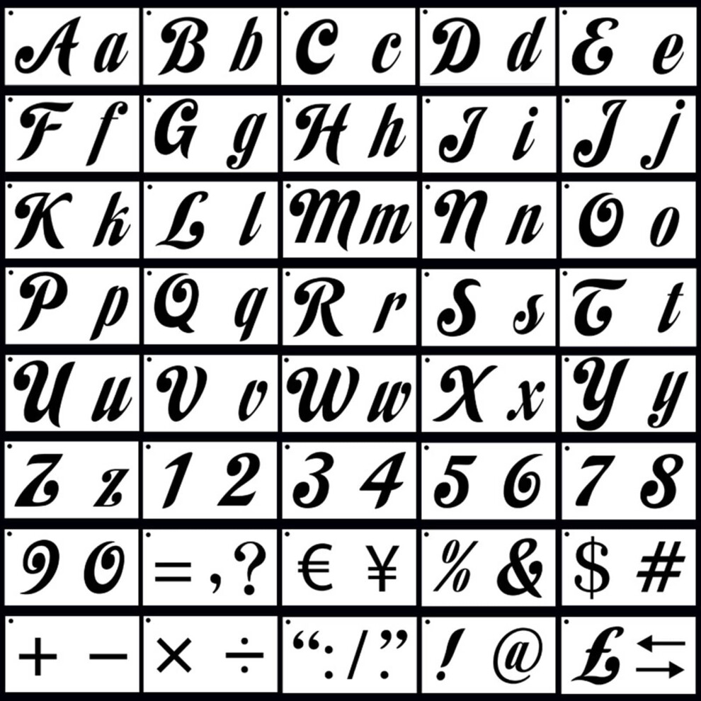 40Pcs Letter And Number Stencils For Painting On Wood Glass Metal Reusable Alphabet Templates 9199774921169