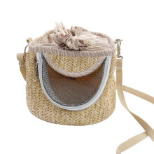 Travel Portable Bird Cage With Breathable Bag Adjustable Shoulder Strap For Hiking Light Coffee